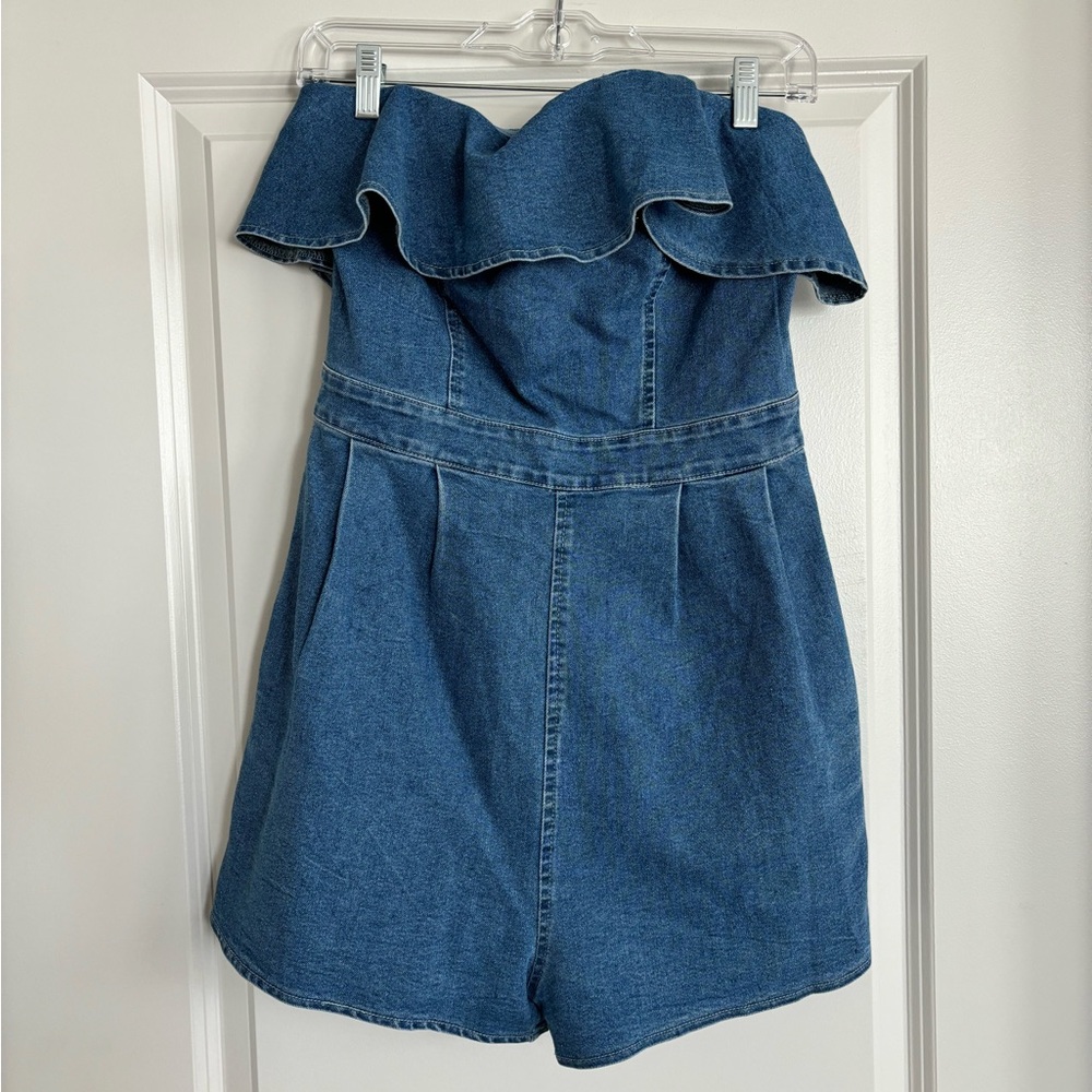 Strapless Jean Romper